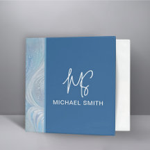 Luxueux Bleu Iridescent Monogram Personnalisé