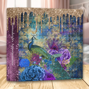Classeur Luxueux Gold Drip Peacock Rendez-vous Abstrait