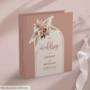 Classeur Luxueux Pampas rose Dusty Album de mémoire florale