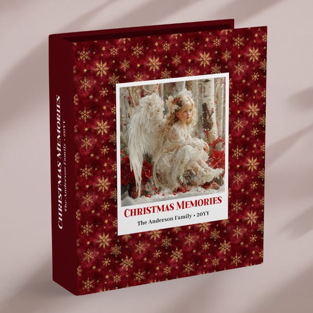 Classeur Luxury Angel Red Gold Editable Christmas Memory   (Luxury Angel Red Gold Editable Christmas Memory Album

)
