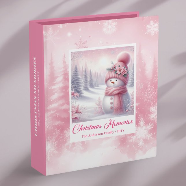 Classeur Luxury Pink Snowman Kids Gift Christmas Memory   (Luxury Pink Snowman Kids Gift Christmas Memory Album Binder

)