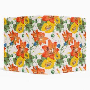 Classeur Lys asiatiques tulipes matinale glaces motif