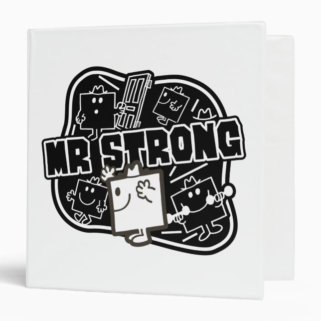 Classeur M. Strong | Noir et blanc (Devant/Intérieur)
