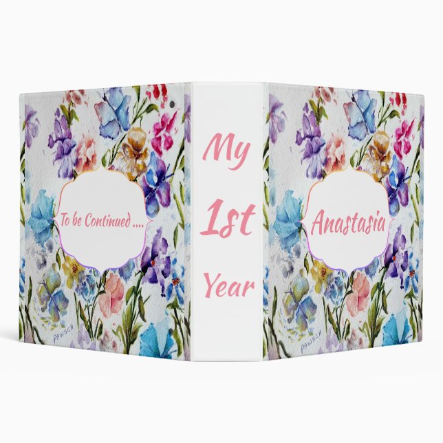 Classeur Ma 1ÈRE Année Fleurs Whimsical (Arrière-plan)