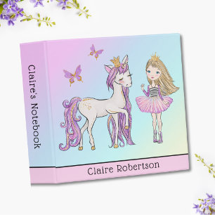 Classeur "Ma licorne" rose et lavande assez