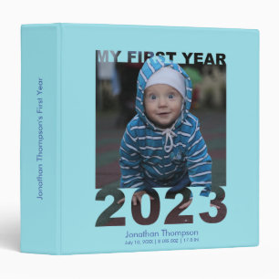 Classeur Ma première année 2023 Découpe moderne bébé photo