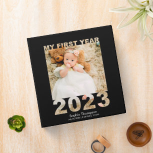 Classeur Ma première année 2023 Moderne découpé photo bébé
