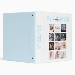 Classeur Ma première année Nom du bébé 12 Photo Collage Alb