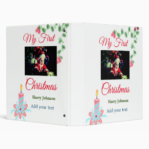 Classeur Ma première bougie de Noël ajouter nom photo bébé 