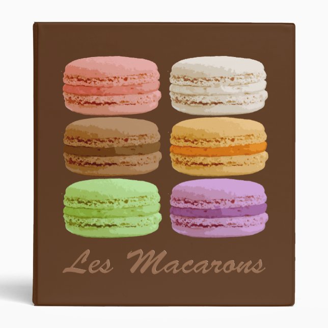 Classeur Macarons français, Pastels multicolores (Devant)