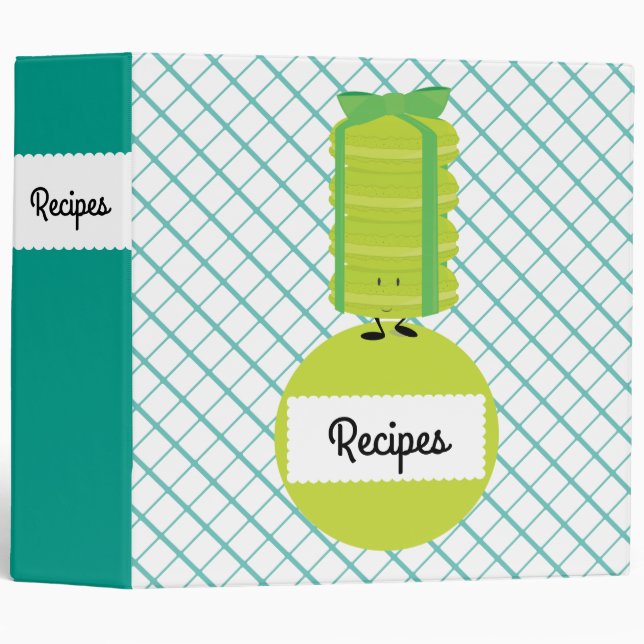Classeur Macarons verts (Devant/Côté)