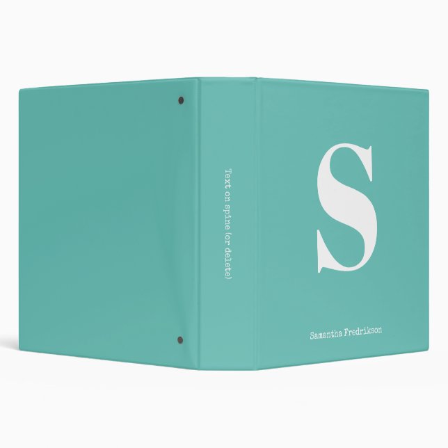 Classeur Machine à écrire de style monogramme vert turquois (Arrière-plan)