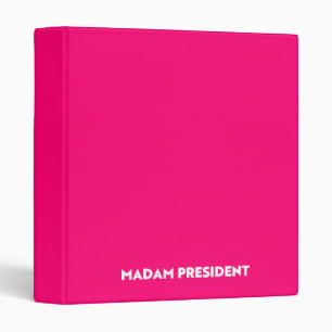 Classeur Madame la Présidente typographie minimaliste rose
