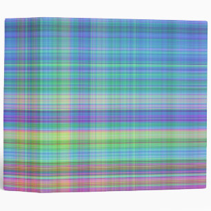 Classeur madras plaid 2 pouces en bleu, turquoise, rose, ja