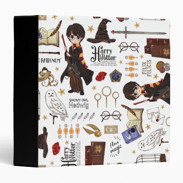 Classeur Magical HARRY POTTER™ Watercolor (Devant/Côté)
