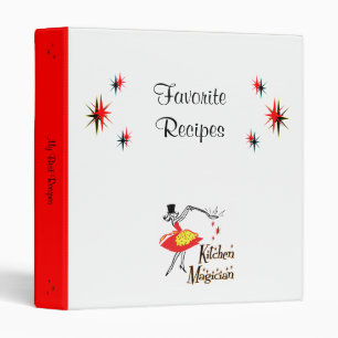Classeur Magicien de cuisine Rétro Rouge Personnalisé Recet