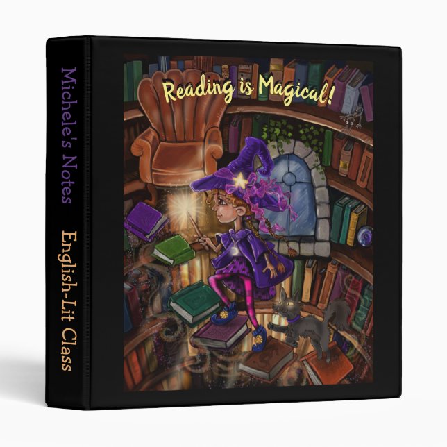 Classeur Magie dans la bibliothèque 'La lecture est magique (Devant/Côté)
