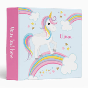 Classeur Magique Rainbow Unicorn Enfants personnalisés