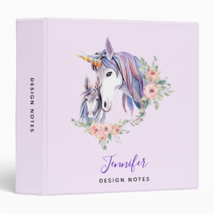 Classeur Magique Unicorne maman & bébé aquarelle