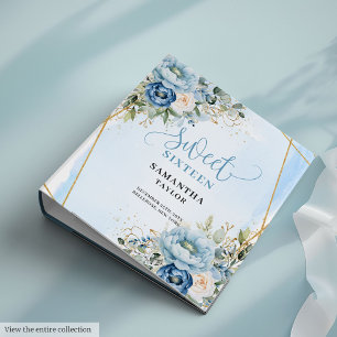 Classeur Magnifique Boho Bleu Ivoire Eucalyptus Floral Douc