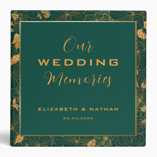 Classeur Magnifique Emerald Green & Gold Floral Mariage