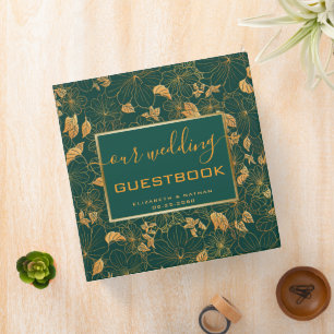 Classeur Magnifique Emerald Green & Gold Mariage livre d'hô