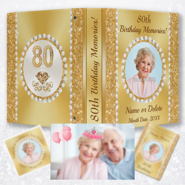 Classeur Magnifique personnalisation, 80e anniversaire Albu (80th birthday photo album. 80th photo album, with picture. meaningful 80th birthday gifts, woman.)