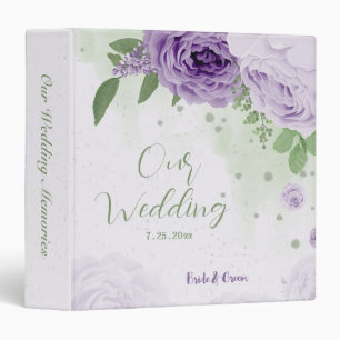 Classeur magnifique violet fleurs verdure album mariage