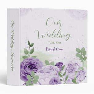 Classeur magnifique violet fleurs verdure album mariage