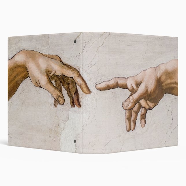 Classeur Mains de Dieu le Père et Adam par Michel-Ange (Arrière-plan)