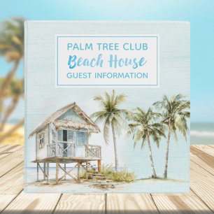 Classeur Maison de plage au palmier bleu clair - Informatio