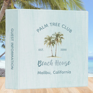Classeur Maison de plage aux palmiers cocotiers en bois ble