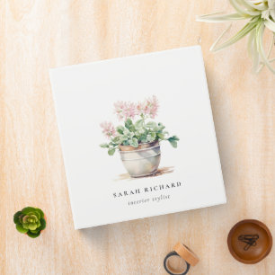 Classeur Maison Florale en pots Plante Aquarelle Botanique