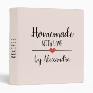 Classeur Maison moderne faite avec amour rose pâle Nom Rece