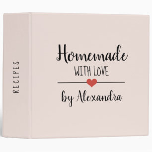 Classeur Maison moderne faite avec amour rose pâle Nom Rece