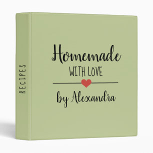 Classeur Maison moderne faite avec amour vert Nom Recette