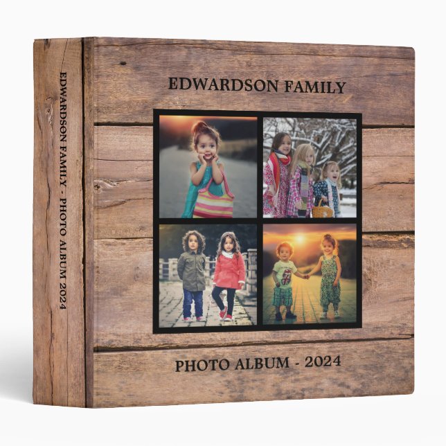Classeur Maison rustique famille bois photo collage photo a (Devant/Côté)