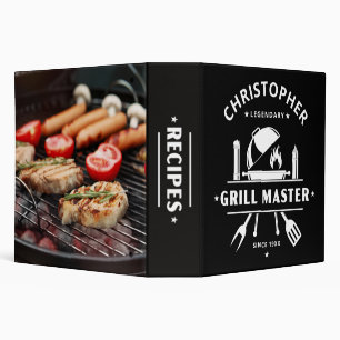 Classeur Maître Grill Legend Nom Personnalisé Noir & Blanc