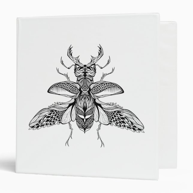 Classeur Mâle-Scarabée psychédélique inspiré (Devant/Intérieur)