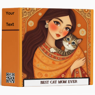 Classeur Maman amoureuse de chats Photo orange