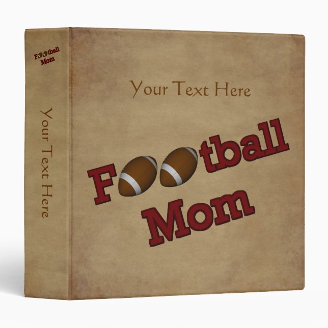 Classeur Maman du football personnalisée (Devant/Côté)
