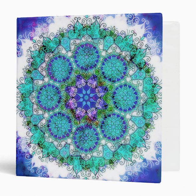 Classeur Mandala bleu (Devant/Intérieur)
