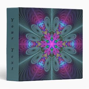 Classeur Mandala coloré frappant art fractal kaléidoscope