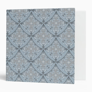 Classeur Mandala damask art nouveau lumineux en bleu glacé