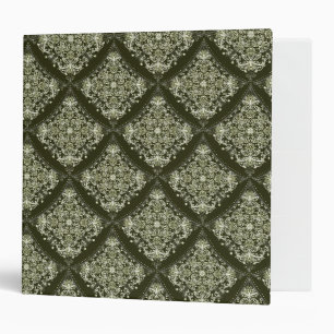 Classeur Mandala damassé Art nouveau lumineux en vert foncé