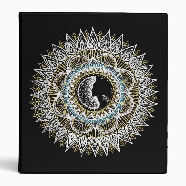 Classeur Mandala de femme d'argent et d'or (Devant)