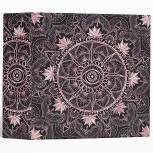 Classeur Mandala de l'oeil rose noir