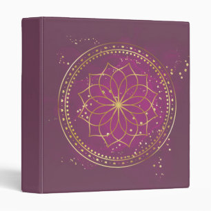 Classeur Mandala d'or sur la prune Elégante Géométrie Sac