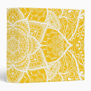 Classeur Mandala jaune et blanc - Loergany en Miel