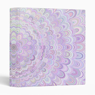 Classeur Mandala mauve-clair de fleur en métal